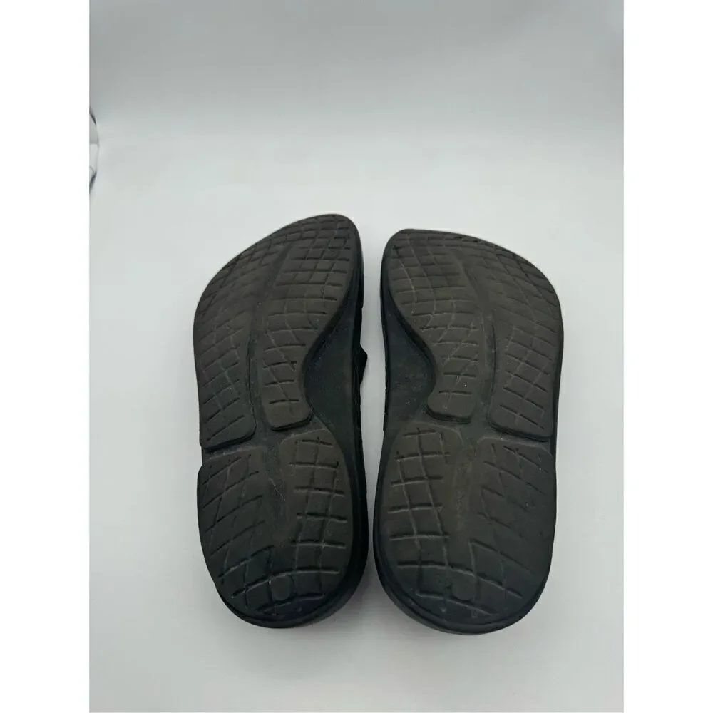 OOFOS Women's Atlantis Black/Brown OOLALA Luxe‎  Recovery Sandals-M9-W11